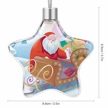 Cargar imagen en el visor de la galería, Adornos para Navidad adorno colgante con forma de estrella adornos festivos para fiestas Personalizado con Foto Texto o Logo