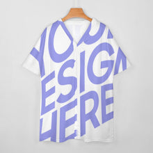 Cargar imagen en el visor de la galería, Camisa / Blusa / Camisola Conjunto de dos piezas manga de murciélago escote en V para mujer OTZ Personalizada con Impresión Completa de una imagen con Foto Logo Patrón Texto