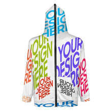 Cargar imagen en el visor de la galería, Sudadera con capucha y cremallera de manga larga para hombre WY14 personalizado con patrón foto texto (impresión de imágenes múltiples)