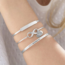 Cargar imagen en el visor de la galería, Pulsera Rígida Grabada / Bracelete de Plata 925 / Cobre Chapada de Oro / Oro Rosa de 18k S0025 Personalizada con Texto Nombre