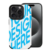 Cargar imagen en el visor de la galería, Funda de piel de fibra para iPhone 15 / 15 Plus / 15 Pro / 15 Pro Max personalizado con patrón foto texto
