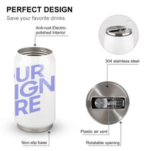 Cargar imagen en el visor de la galería, Taza tipo lata de aluminio de 304 Acero Inoxidable Reutilizable Estampada Completa con Tapa y Pajita para Cola Café Bebida JJ0520165 Personalizada con Foto Logo Patrón Texto