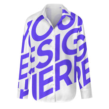 Cargar imagen en el visor de la galería, Camisa de mujer manga larga blusa estampada personalizado con patrón foto texto (impresión de imagen única)
