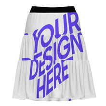 Cargar imagen en el visor de la galería, Falda midi doblada en niveles para mujer MSYX049 personalizado con patrón foto texto (impresión de imagen única)