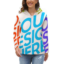 Cargar imagen en el visor de la galería, Sudadera con Capucha de Felpa con Cremallera Chaqueta Gruesa Manga Larga con Forro Polar para mujer BH1 Personalizada con Impresión Completa de múltiples imágenes con Foto Logo Patrón Texto