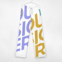 Cargar imagen en el visor de la galería, Pantalón de Pijama Largo Elástico / Pantalones de Pijama para Mujer de Tejido Ligero para Estar en Casa EEP Personalizados Impresion Completa de Múltiples Imágenes con Foto Logo Patrón Texto