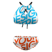 Cargar imagen en el visor de la galería, Bikini / Traje de baño Talla Grande estilo halter de tirantes de mujer BK2040 Personalizado con impresión completa de una imagen con Foto Logo Patrón Texto