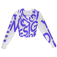 Cargar imagen en el visor de la galería, Sudadera con capucha corta y delgada con cremallera ZRF para mujer personalizado con patrón foto texto (impresión de imagen única)