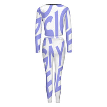 Cargar imagen en el visor de la galería, Traje de Sudadera deportiva ajustada cuello en V Camiseta manga larga para mujer NZ153 Personalizado con Impresión Completa de una imagen con Foto Logo Patrón Texto