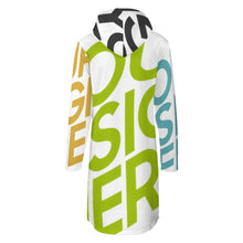 Cargar imagen en el visor de la galería, Vestido Holgado Manga Larga con Bolsillos / Sudadera Larga Casual con Capucha para Mujer SDS003 Personalizado Impresion Completa de Múltiples Imágenes con Foto Logo Patrón Texto