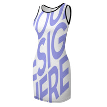 Cargar imagen en el visor de la galería, Vestido Correas Anchas cuello redondo sin Mangas de Verano para Mujeres NZ014 Personalizado con Impresión Completa de múltiples imágenes con Foto Logo Patrón Texto