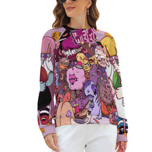 Cargar imagen en el visor de la galería, Sudadera de Cuello Redondo con Manga Raglán sin Capucha para Mujer RHDEC2 Personalizada Impresion Completa de Múltiples Imágenes con Foto Logo Patrón Texto