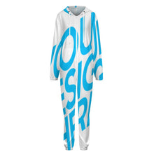 Cargar imagen en el visor de la galería, Pijama unisex para el hogar, mono, traje informal de una pieza personalizado con patrón foto texto (impresión de imagen única)