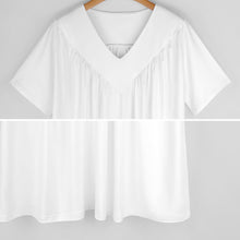 Cargar imagen en el visor de la galería, Camiseta de manga corta con cuello en V volante suelto para mujer BDT Personalizada con Impresión Completa de una imagen con Foto Logo Patrón Texto