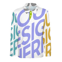 Cargar imagen en el visor de la galería, Polo Deportivo Manga Larga / Camisa Solapa para Hombre SDS008 Personalizado con Impresión Completa de múltiples imágenes con Foto Logo Patrón Texto