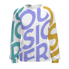Cargar imagen en el visor de la galería, Sudadera de Cuello Redondo con Manga Raglán sin Capucha para Mujer RHDEC2 Personalizada Impresion Completa de Múltiples Imágenes con Foto Logo Patrón Texto