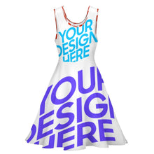 Cargar imagen en el visor de la galería, Vestido sin Mangas con Cuello Redondo y Dobladillo Grande Empalme para mujer TQ NZ2202055 Personalizado de múltiples imágenes con impresión completa con Foto Logo Patrón Texto
