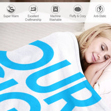 Cargar imagen en el visor de la galería, Manta con Impresión a Doble Cara de Franela Anti-Pilling con Diseño Personalizado de Tu Foto o Texto