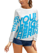 Cargar imagen en el visor de la galería, Sudadera Manga Larga con Cuello Redondo de Moda para mujer RH Personalizada con impresión completa de Dos Imágenes con Foto Logo Patrón Texto