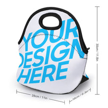 Cargar imagen en el visor de la galería, Bolsa de PVC para almuerzo, bolsa fresca, bolsa térmica con asa (hay varias especificaciones disponibles) para adultos y niños Impresión de diseño Personalizado con Foto o Mensajes de Texto