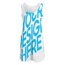 Cargar imagen en el visor de la galería, Vestido de dos piezas falsas con cuello en U sin mangas QQ Personalizado con Impresión Completa de una imagen con Foto Logo Patrón Texto