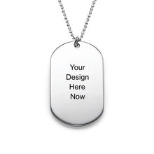 Cargar imagen en el visor de la galería, Collar con placa de identificación de cadena longitud ajustable de plata de ley 925 con chapado en oro rosa de 18 quilates para mujer hombre X0042 Personalizado con texto nombre