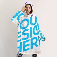 Cargar imagen en el visor de la galería, Abrigo / Sudadera con capucha caliente con forro polar de moda para mujer B412 Personalizado con Foto Logo Patrón Texto (Impresión Completa de una imagen)