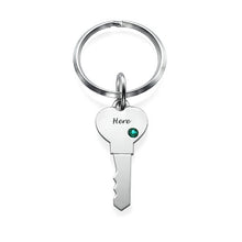 Cargar imagen en el visor de la galería, Llavero de Corazón y Llave de Cobre para Parejas K0001 Grabado Personalizado con Texto Nombre