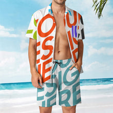 Cargar imagen en el visor de la galería, Conjunto de Traje de baño camisa corta bañador corto de moda para hombre con estampado FS0823061 Personalizado con Impresión Completa de múltiples imágenes con Foto Logo Patrón Texto
