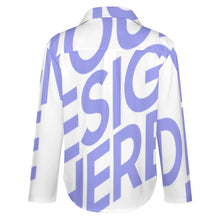 Cargar imagen en el visor de la galería, Camisa con dobladillo irregular manga larga para mujer B648 Personalizada con Impresión Completa de una imagen con Foto Logo Patrón Texto
