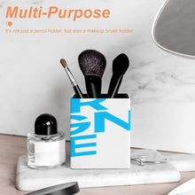 Cargar imagen en el visor de la galería, Porta bolígrafos de cuero cuadrado porta brochas de maquillaje porta artículos diversos personalizado con patrón foto texto