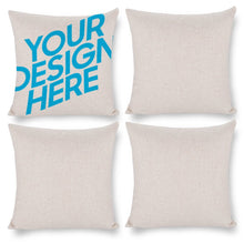 Cargar imagen en el visor de la galería, Funda de Almohada de Algodón-Lino con Impresión a Cara Sola (4 piezas/paquete) Diseño Personalizado Personalizada con Foto, Texto o Logo