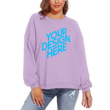 Cargar imagen en el visor de la galería, Sudadera blusa holgada casual con cuello redondo y manga abullonada para mujer D-61 NZ2205128 Personalizada con Foto, Texto o Logo