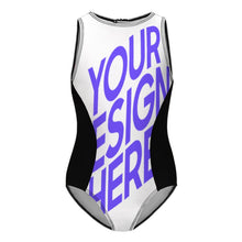 Cargar imagen en el visor de la galería, Traje de baño de una pieza para niña NT032 personalizado con patrón foto texto (impresión de imágenes múltiples)