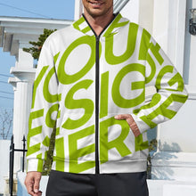 Cargar imagen en el visor de la galería, Sudadera con capucha y cremallera de manga larga para hombre WY14 personalizado con patrón foto texto (impresión de imagen única)