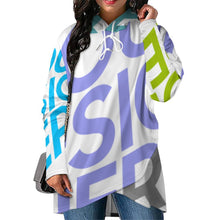 Cargar imagen en el visor de la galería, Sudadera Ajustada Midi con Estampado Capucha para Mujer SDS001 Personalizada Impresion Completa de Múltiples Imágenes con Foto Logo Patrón Texto