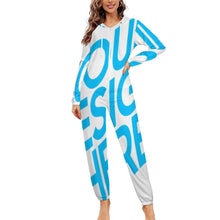 Cargar imagen en el visor de la galería, Pijama unisex para el hogar, mono, traje informal de una pieza personalizado con patrón foto texto (impresión de imagen única)
