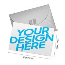 Cargar imagen en el visor de la galería, Tarjeta de felicitación tarjeta postal tarjeta foto en versión horizontal personalizada con logotipo de texto de patrón de fotos