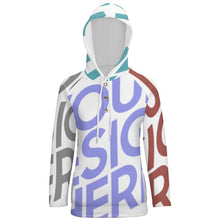 Cargar imagen en el visor de la galería, Sudadera Deportiva con Estampado Botones Capucha para mujer QH Personalizada con impresión completa de múltiples imágenes con Foto Logo Patrón Texto