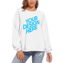 Cargar imagen en el visor de la galería, Sudadera blusa holgada casual con cuello redondo y manga abullonada para mujer D-61 NZ2205128 Personalizada con Foto, Texto o Logo