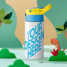 Cargar imagen en el visor de la galería, Taza termo infantil emergente bomba con asa pajita 304 acero inoxidable JJ0520155 Personalizada con Foto Logo Patrón Texto