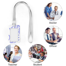 Cargar imagen en el visor de la galería, Tarjetero de identificación de plástico vertical de trabajo estudiante con cordón, JJ0529039 Personalizado con Impresión Completa con Foto Logo Patrón Texto