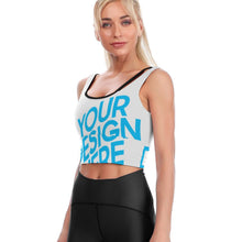 Cargar imagen en el visor de la galería, Sujetador Corto de Yoga Top Deportivo de entrenamiento para Mujer YJ023 con Diseño Personalizado con Impresión Completa de una imagen con Foto Logo Patrón Texto