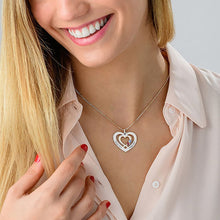 Cargar imagen en el visor de la galería, Collar de Corazón de Circonitas Cúbicas de Plata 925 / Cobre para Mujer X0087 Grabado Personalizado con Texto Nombre
