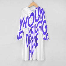 Cargar imagen en el visor de la galería, Vestido evasé niña manga larga F6Q personalizado con patrón foto texto (impresión de imagen única)