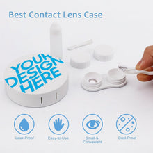 Cargar imagen en el visor de la galería, JJ0529040 Estuche redondo para lentes de contacto, exquisito estuche de almacenamiento de dibujos personalizado con texto, foto o logotipo
