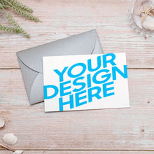 Cargar imagen en el visor de la galería, Tarjeta de felicitación tarjeta postal tarjeta foto en versión horizontal personalizada con logotipo de texto de patrón de fotos