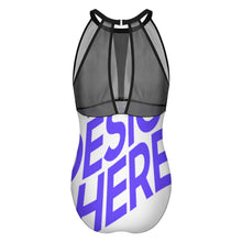 Cargar imagen en el visor de la galería, 2024 NUEVO traje de baño de una pieza para mujer SDS2001 Traje de baño ajustado femenino de retales de malla sólida personalizado con patrón foto texto (impresión de imagen única)