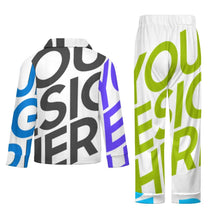 Cargar imagen en el visor de la galería, Pijama infantil de manga larga SDS059 Conjunto de ropa de dormir de 2 piezas personalizado con patrón foto texto (impresión de imágenes múltiples)