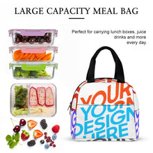 Cargar imagen en el visor de la galería, Cajas Bento portátiles impermeables, bolsas de almuerzo aisladas reutilizables personalizado con patrón foto texto (impresión de imágenes múltiples)